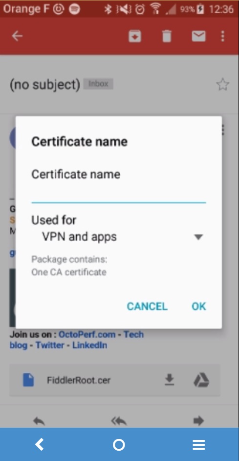 Certificate mobile