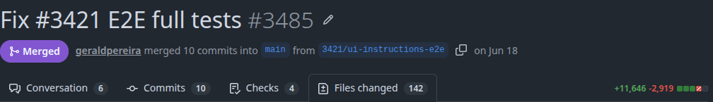 The end-to-end test pull request: 142 files, 11,646 additions