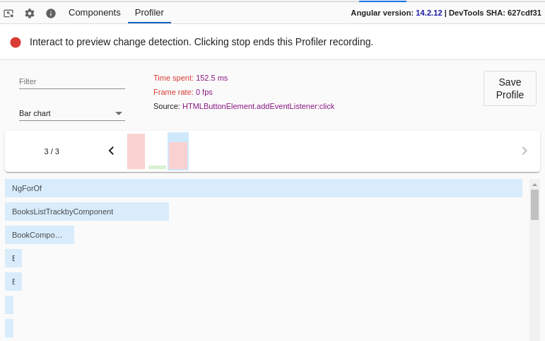 Angular profiler delete book trackBy
