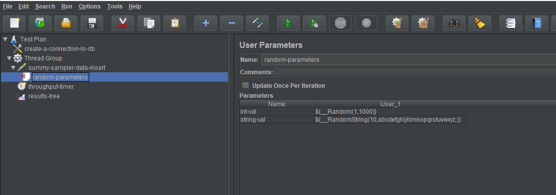 user parameters