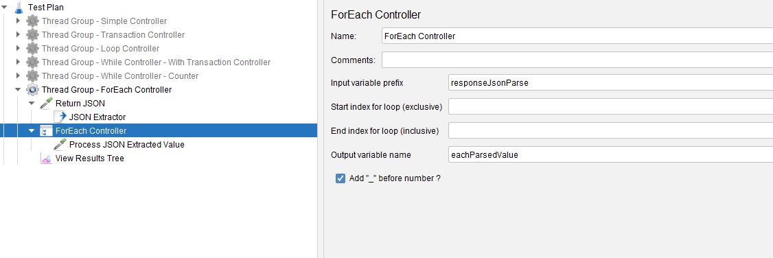 JMeter ForEach Controller