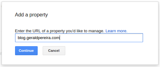 Google Search Console Add Property
