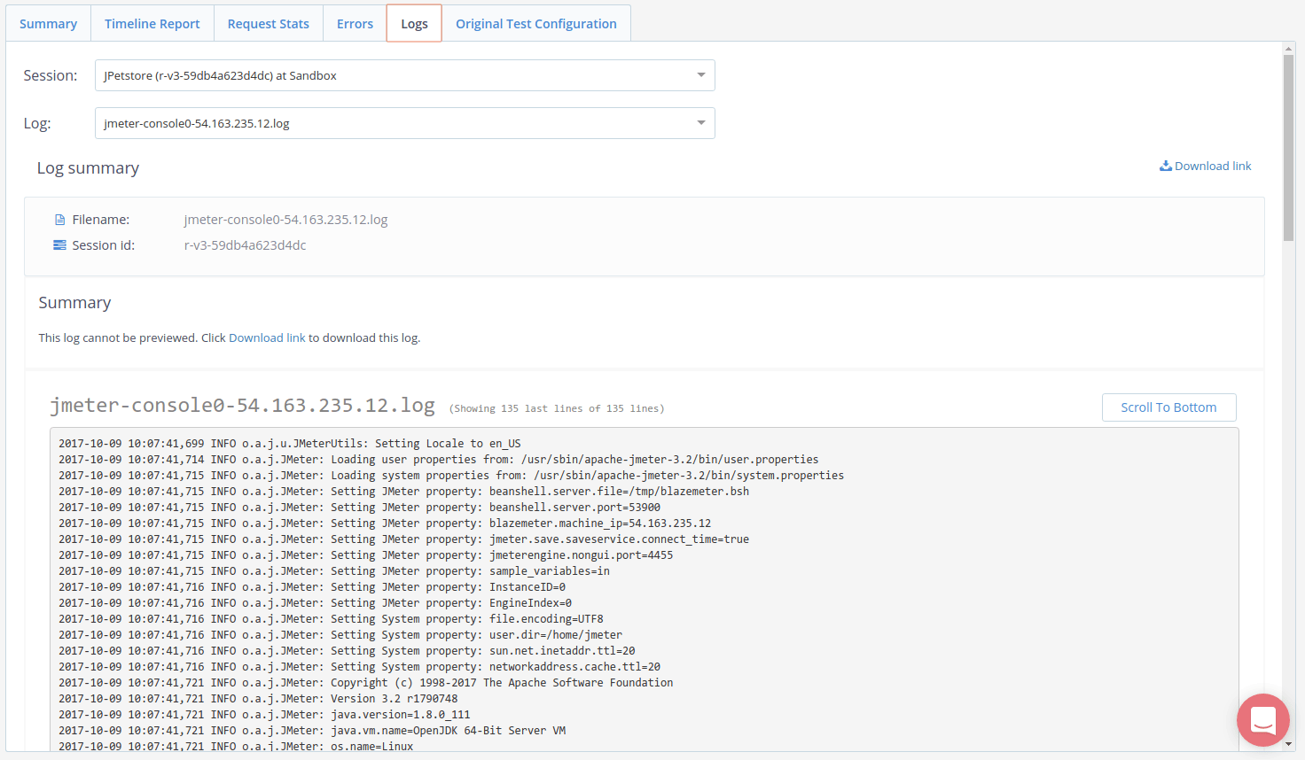 Blazemeter JMeter Logs