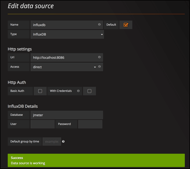 Grafana Configure Datasource