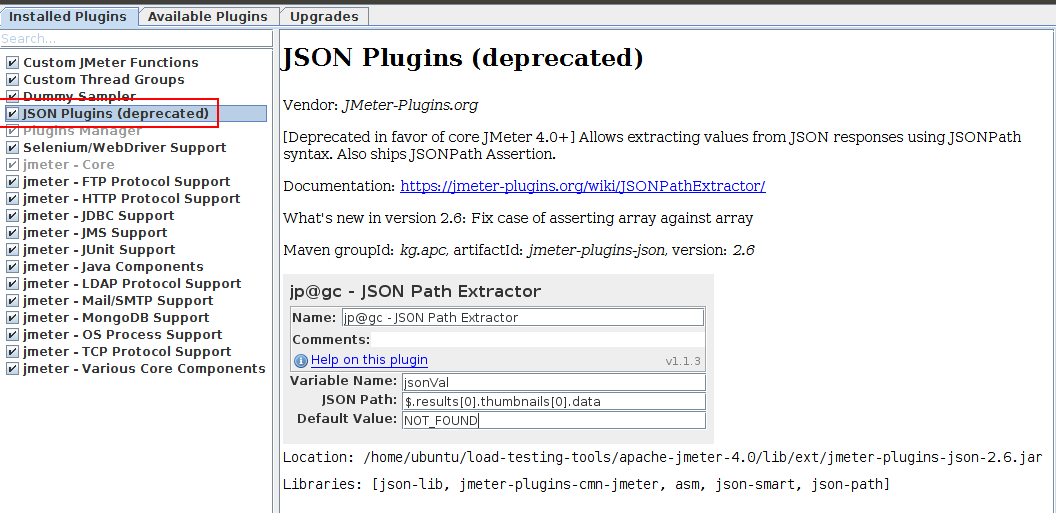 JMeter Json Plugin