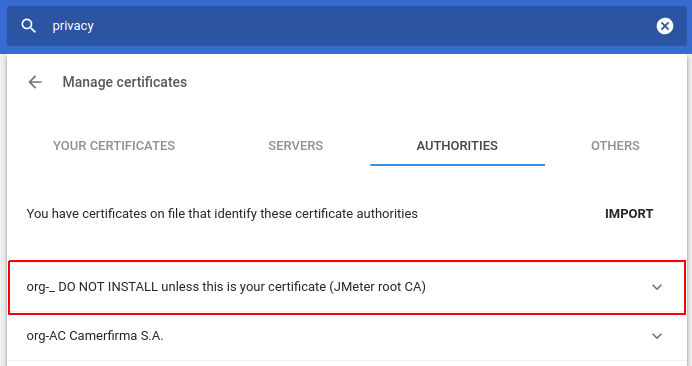Chrome Certificate Install