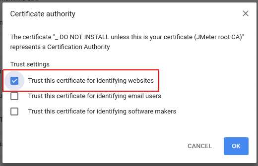 Chrome Trust Certificate