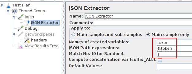 JMeter Json Extractor
