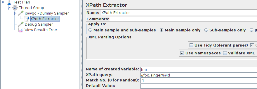 XPath Extractor Attribute Value