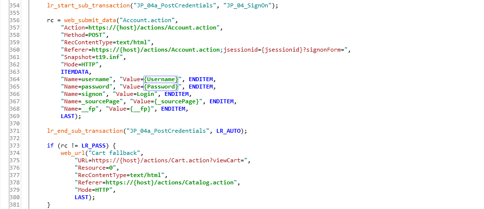 The condition in VuGen, reading a C local