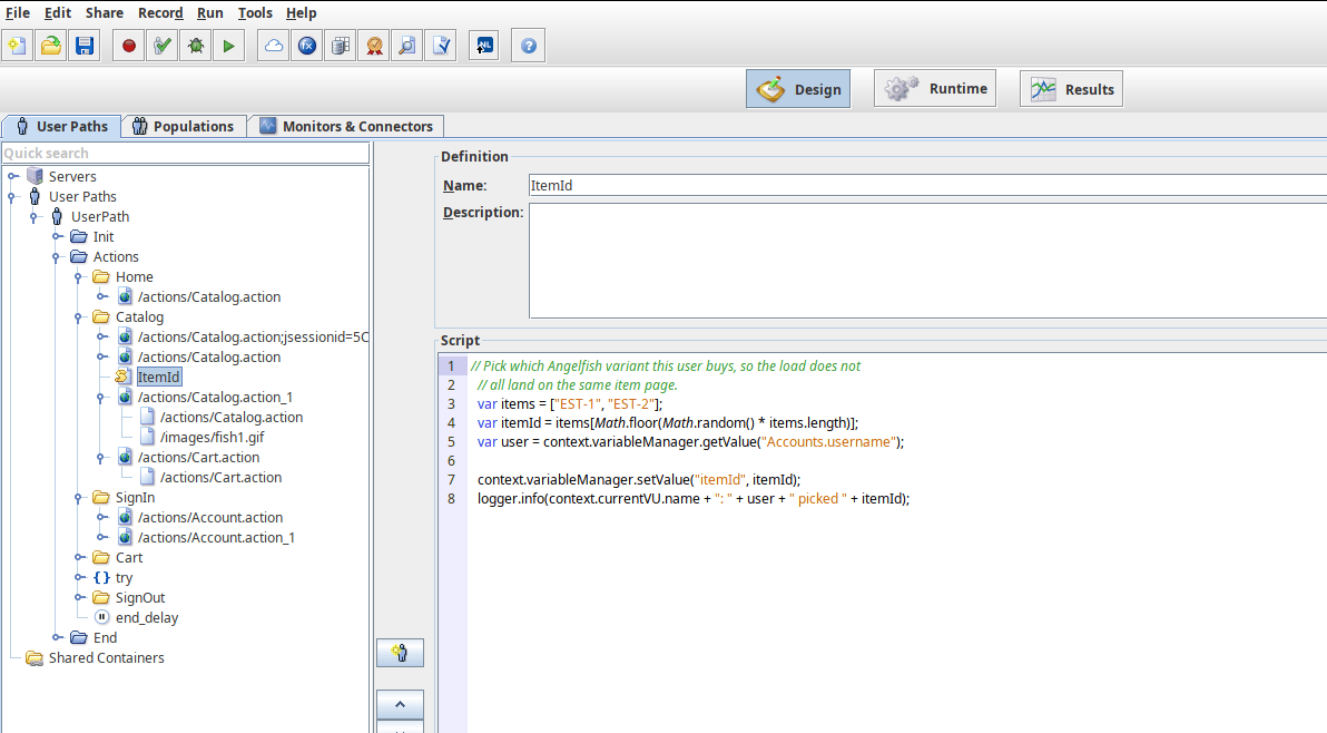 The JavaScript action in NeoLoad