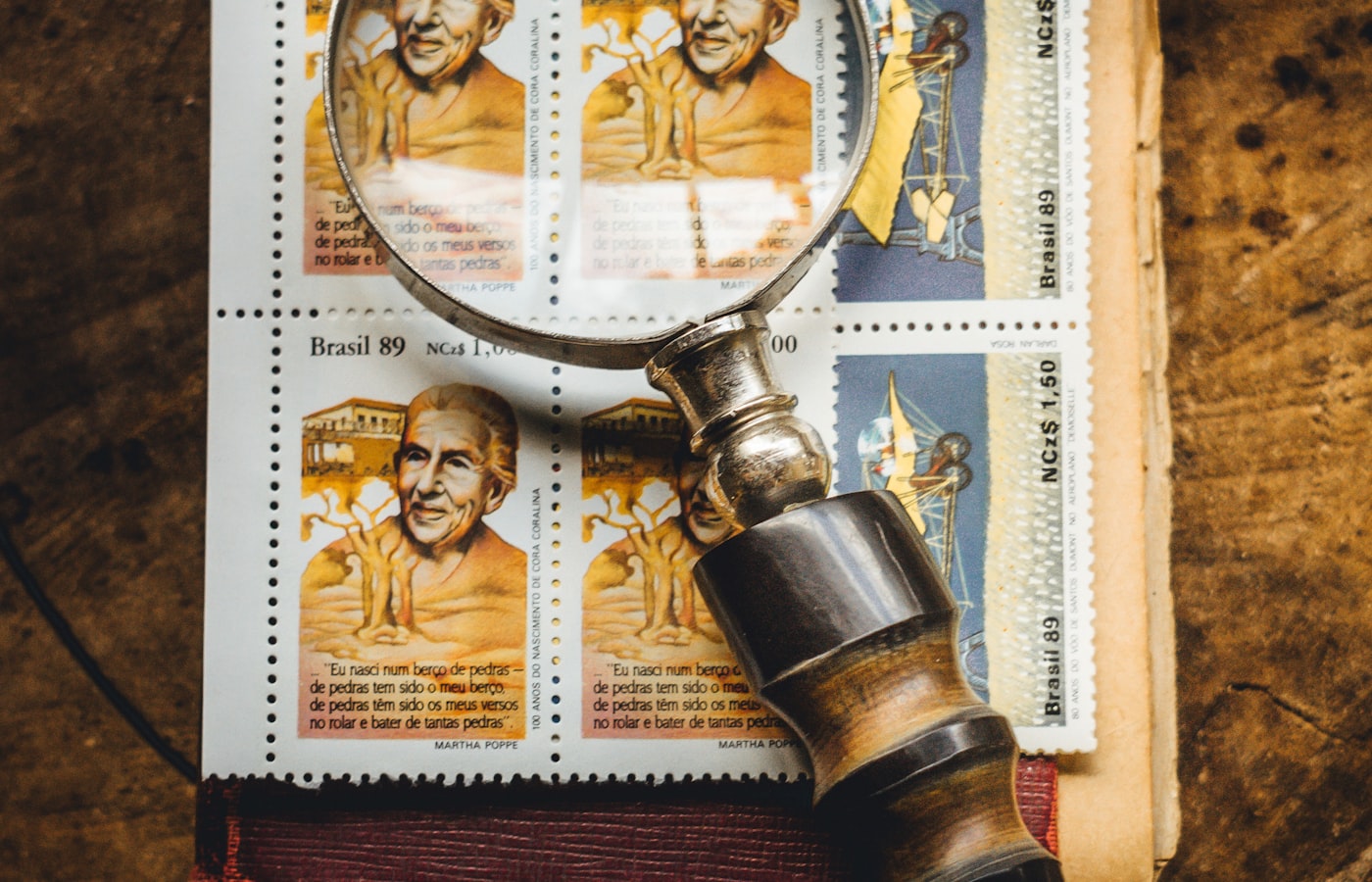 A magnifying glass over a document
