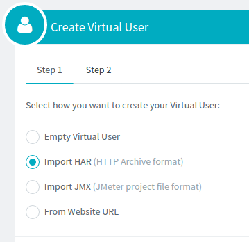 Create Virtual User from HAR