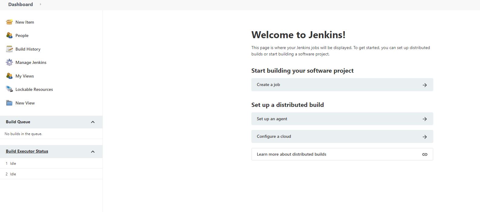 Jenkins startup screen
